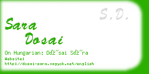 sara dosai business card